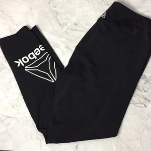 REEBOK Women’s Black Logo Team Bright Leggings